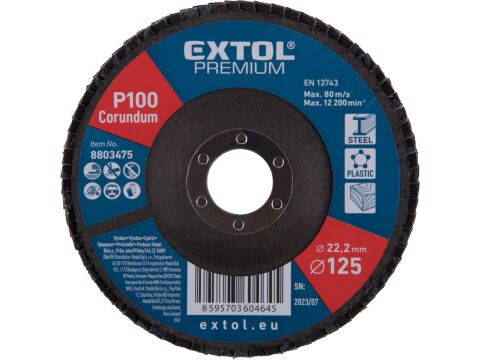 EXTOL kotouč lamelový šikmý korundový, O125mm, P100 (8803475)