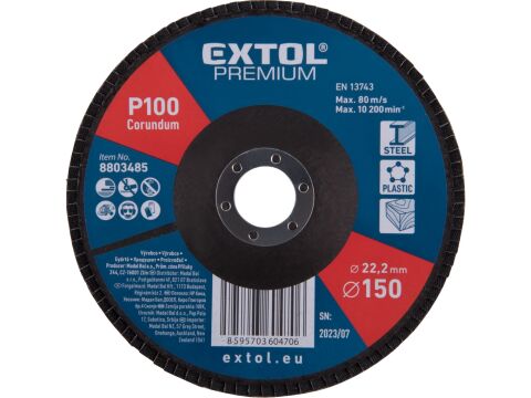 EXTOL kotouč lamelový šikmý korundový, O150mm, P100 (8803485)