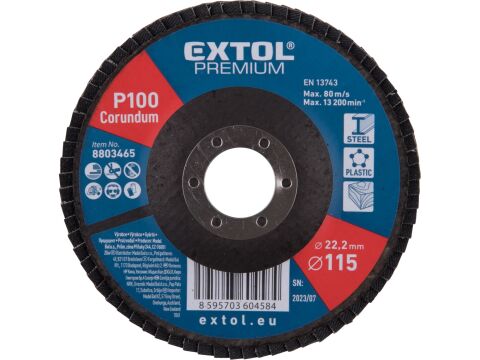 EXTOL kotouč lamelový šikmý korundový, O115mm, P100 (8803465)