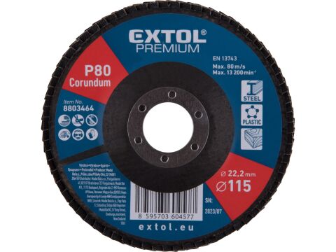 EXTOL kotouč lamelový šikmý korundový, O115mm, P80 (8803464)