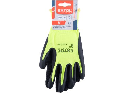 EXTO rukavice nylonové, bezešvé, polomáčené v latexu, velikost 8' (8856644)