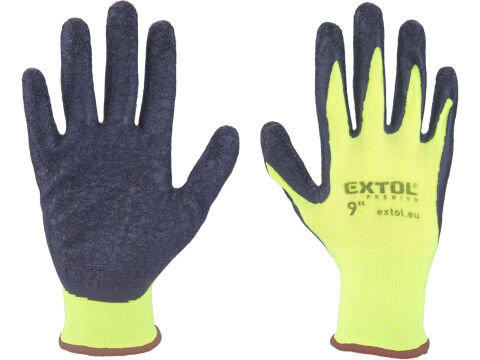 EXTOL PREMIUM rukavice nylonové, bezešvé, polomáčené v latexu, velikost 9
