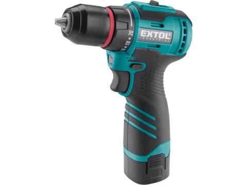 EXTOL INDUSTRIAL vrtací šroubovák aku, BRUSHLESS, 16V Li-ion, 2×2Ah EC12 (8791152)