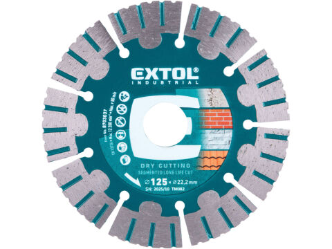 EXTOL INDUSTRIAL kotouč diamantový řezný segmentový Long Life Cut, suché řezání, O 125x22,2x1,9mm (8703037)