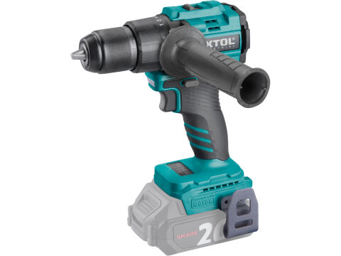 EXTOL INDUSTRIAL vrtací šroubovák aku s příklepem SHARE20V, 70Nm, BRUSHLESS, bez baterie a nabíječky (8791805)