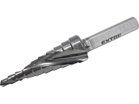 EXTOL vrták stupňovitý s lamačem třísek, O 3-12mm/po 1mm, HSS-Co (8701190)