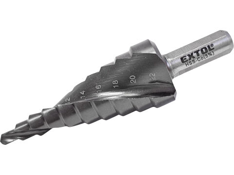 EXTOL vrták stupňovitý s lamačem třísek, O 4-22mm/po 2mm, HSS-Co (8701192)