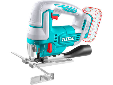 TOTAL Pila přímočará aku, brushless, industrial, 20V Li-ion, 2000mAh, bez baterie a nabíječky (TJSLI1008)