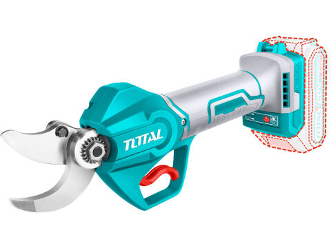 TOTAL Nůžky zahradnické AKU, Brushless, 20V Li-ion, 2000mAh, industrial, 1ks baterie a nabíječky (TSSLI203083)