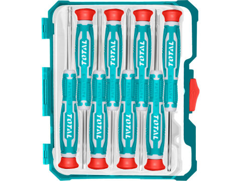 TOTAL Šroubováky, sada 8ks precision, industrial, CrV (THT250826)