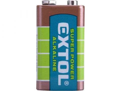 EXTOL baterie alkalické, 1ks, 9V (6LR61) (42016)