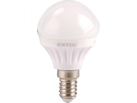 EXTOL žárovka LED, 4W, závit E14, svítivost 320lm, barva světla 3000K (teplá bílá), napětí 220-240V, nelze stmívat, EXTOL LIGHT