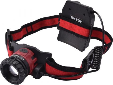 EXTOL čelovka 450lm CREE XPL, nabíjecí, USB, 10W CREE XPL, funkce ZOOM (43190)